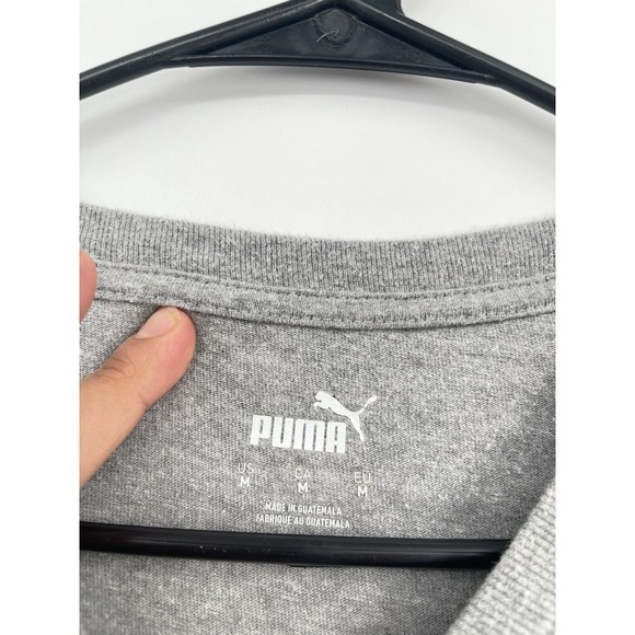 Puma Shirt Mens M  Gray Spell Out Logo Graphic Tee - Picture 3 of 7